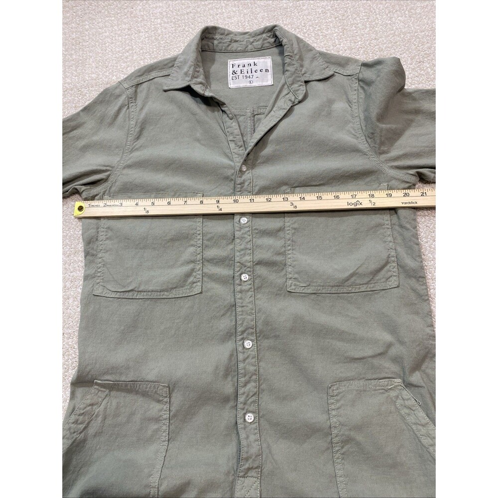 Frank & Eileen Northern Ireland Jumpsuit Sage Sz L Linen Blend Utility - Picture 10 of 16